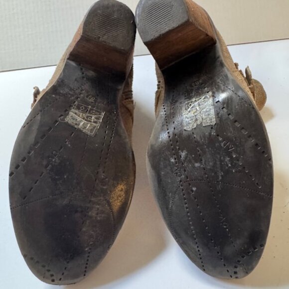 Suede Ankle Boots with Buckle Accents, Block Heel, - size 8.5 - Picture 5 of 6